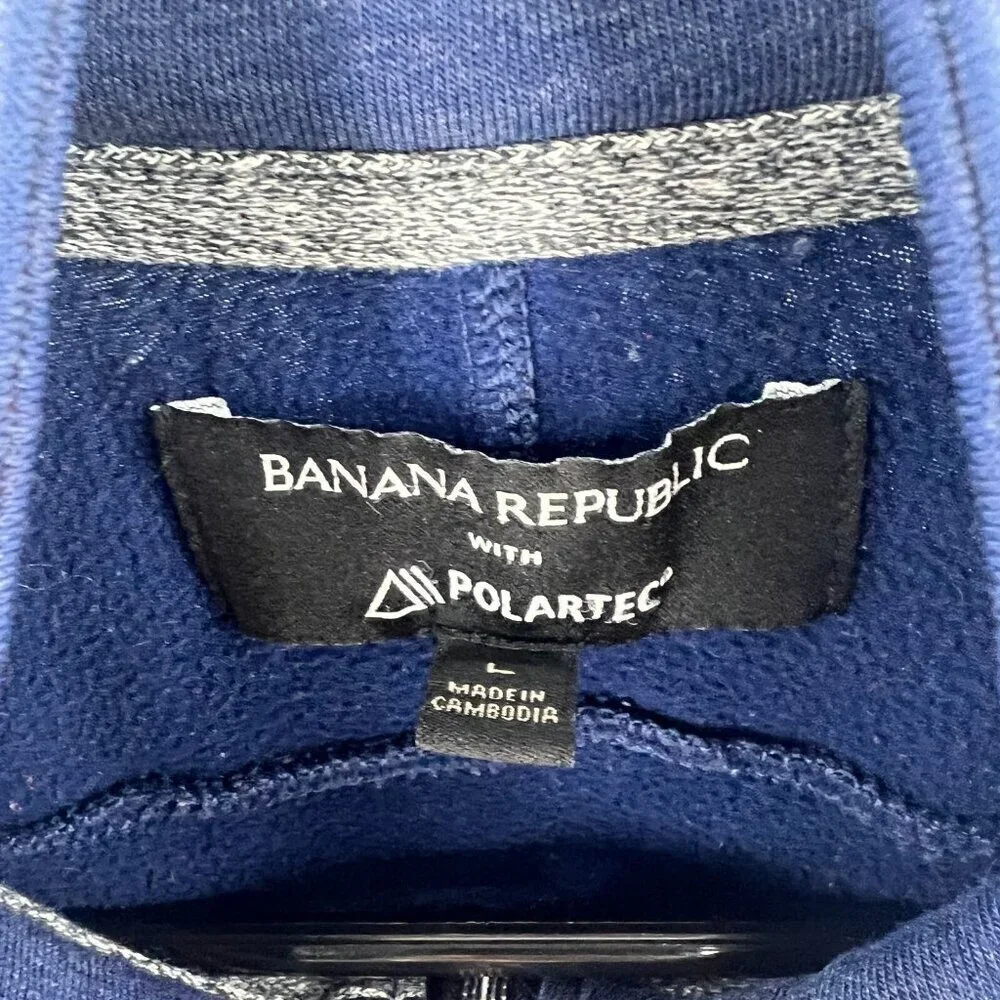 Banana Republic Polartec Navy Blue Quarter Zip Sweatshirt Men's Large